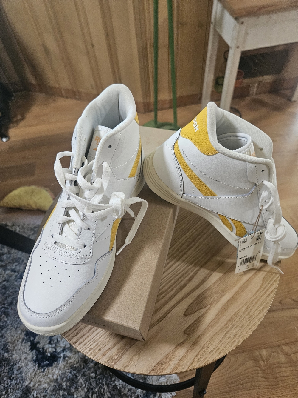 Reebok Women's White & Yellow High-Top Sneakers